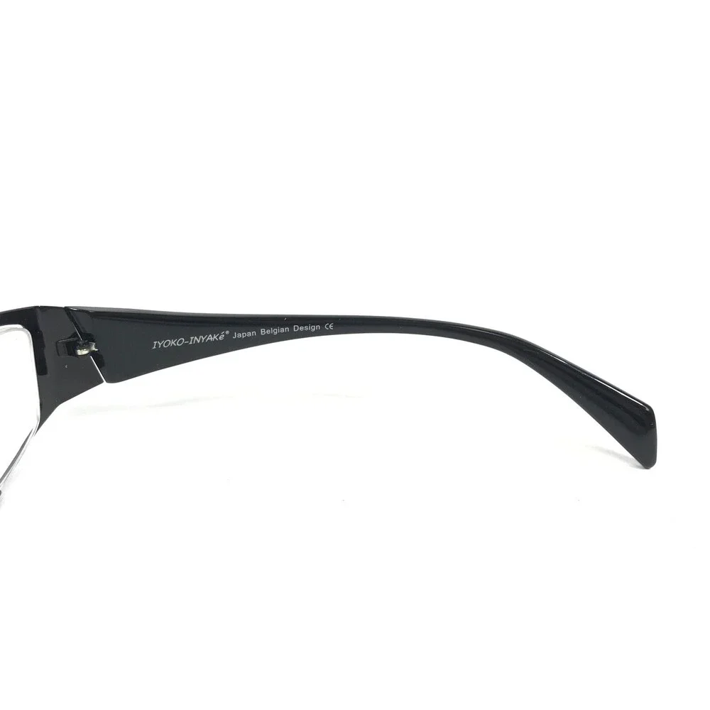 Iyoko-Inyake Eyeglasses Frames IY258 Col.6 Black Rectangular Half Rim 56-16-138